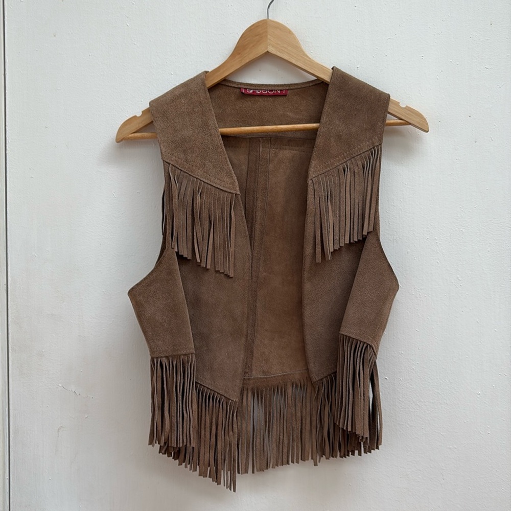 Vintage upcycled leather suede vest